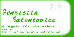 henrietta valentovics business card